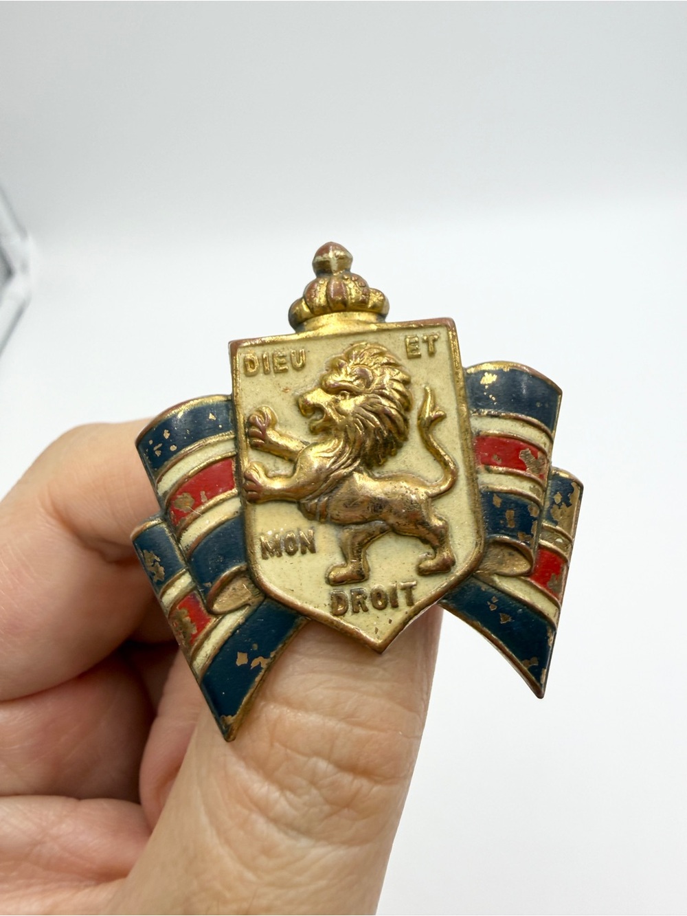 Vintage 1940s WWII British War Relief Society Accessocraft Enamel Brooch